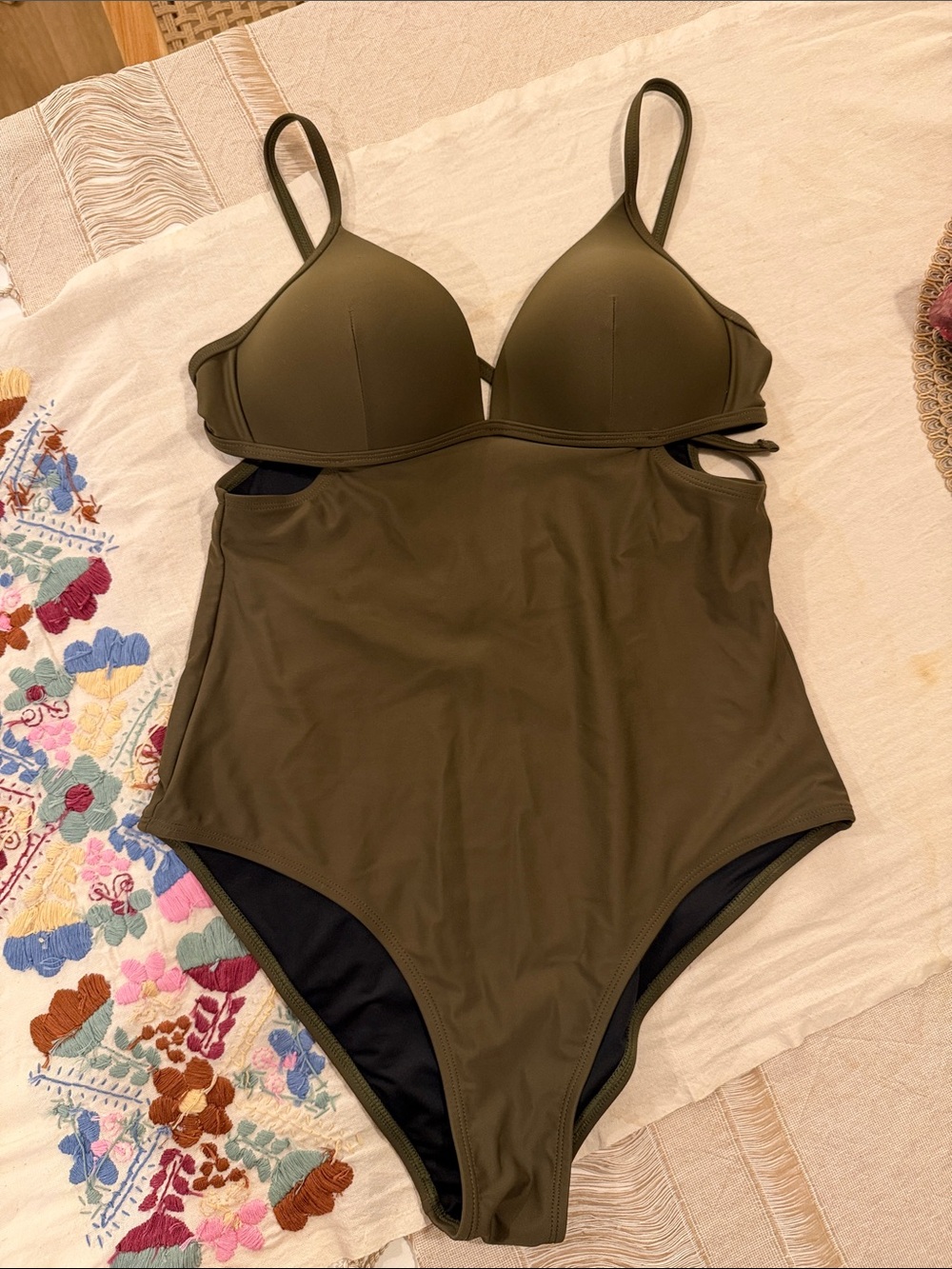 Cupshe Olive Green One-Piece Swimsuit